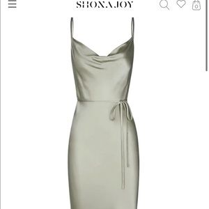 Shona Joy La Lune Bias Cowl MIDI Dress Sage